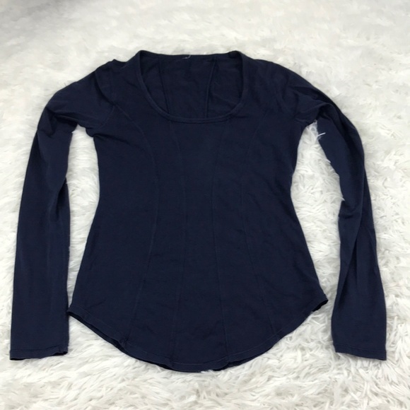 lululemon athletica Tops - Lululemon Between The Lines Long Sleeve Deep Navy